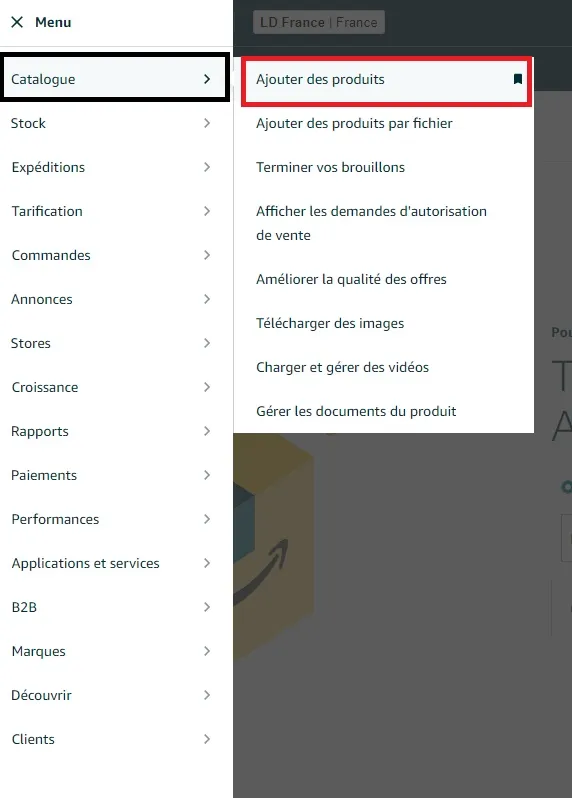 Seller Central — Catalogue, Ajouter des produits