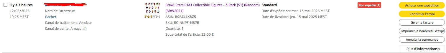 Gérer les commandes — expédition FBM