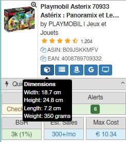 Poids, taille et réglementations produit — Seller Amp